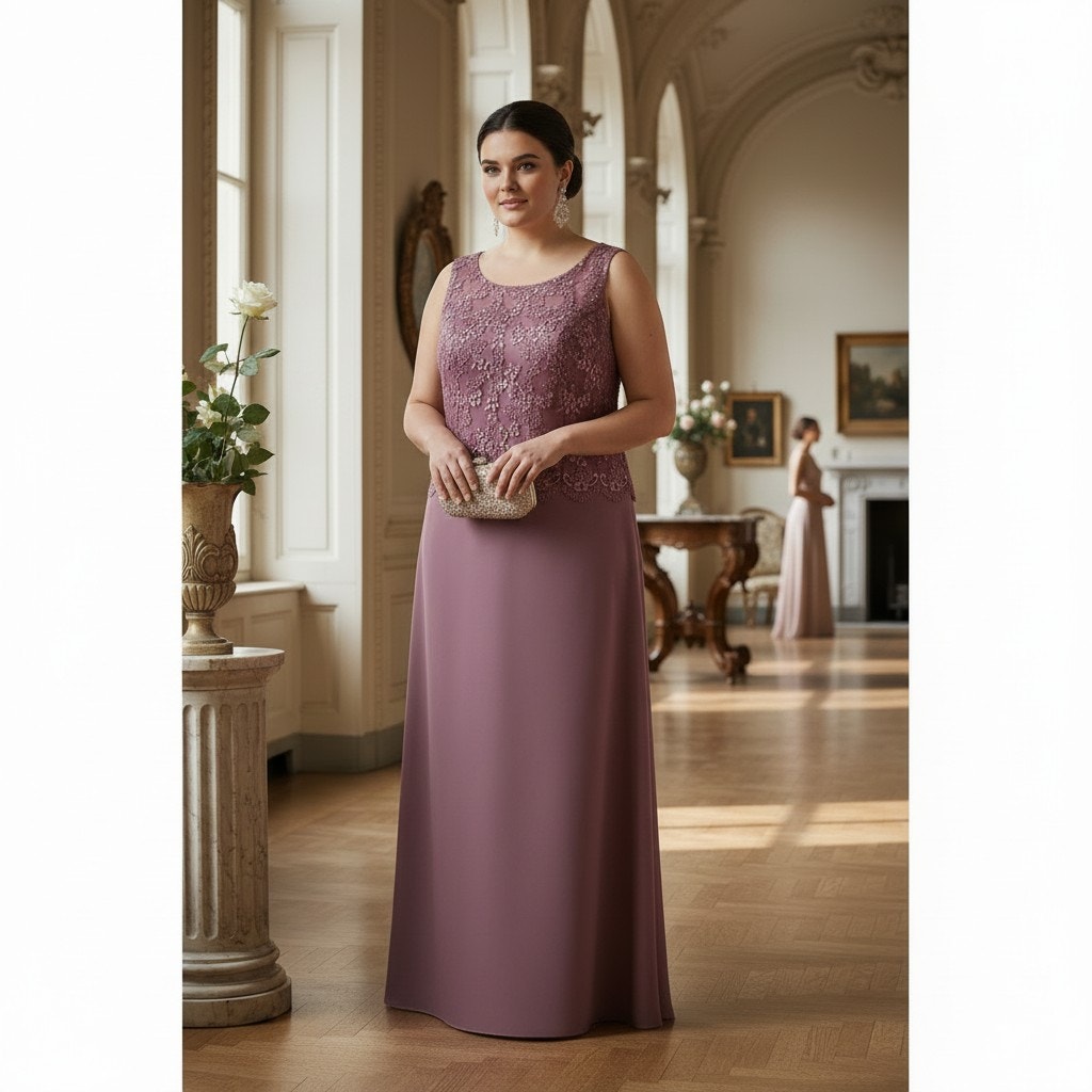 G-6 Alex Evenings Mauve Lacebodice Formal Gown Size 20w Nwt